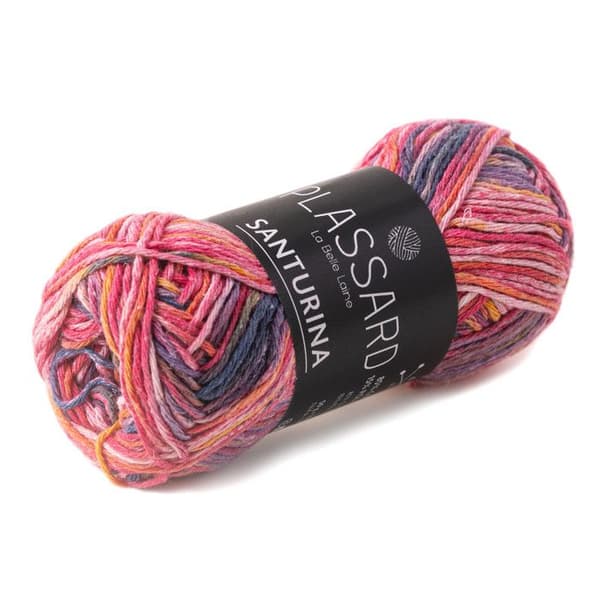 Flerfärgat virkat och stickat sommargarn: Santurina Medium Pink 31