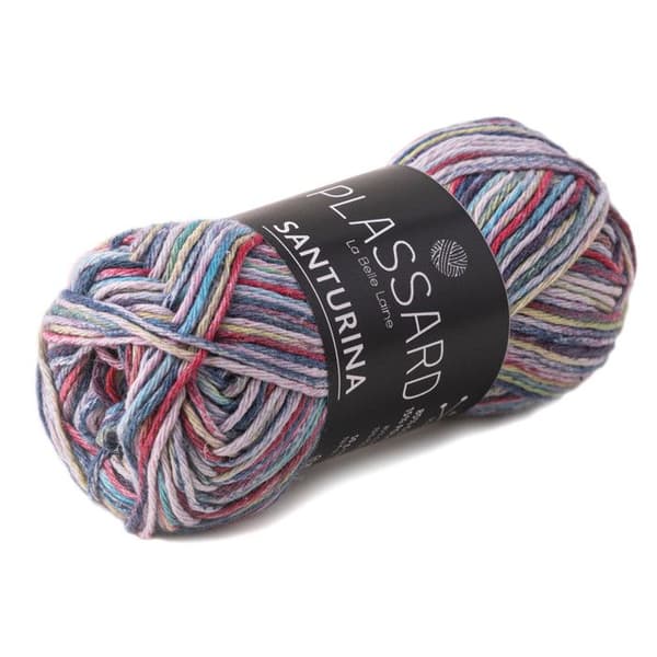 Flerfärgat sommarvirkat och stickat garn: Santurina Medium Blue 29