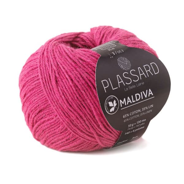 Plassard sommarvirkat och stickgarn: Maldiva Dark Rose 32