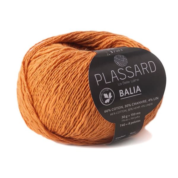 Plassard sommarvirkat och stickgarn: Balia Cuivre 54