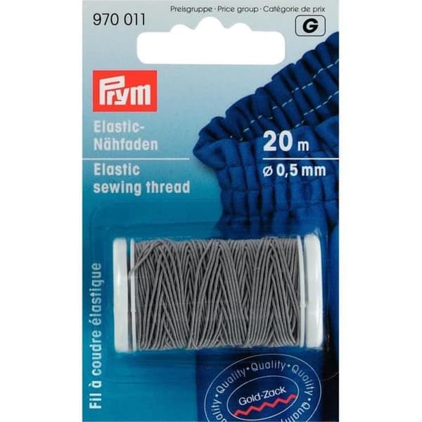 PRYM Elastisk sytråd 0,5 mm Ljusgrå