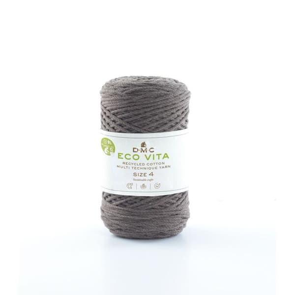 Eco Vita Återvunnen bomullstråd 4mm 250g Kol. 112 brun