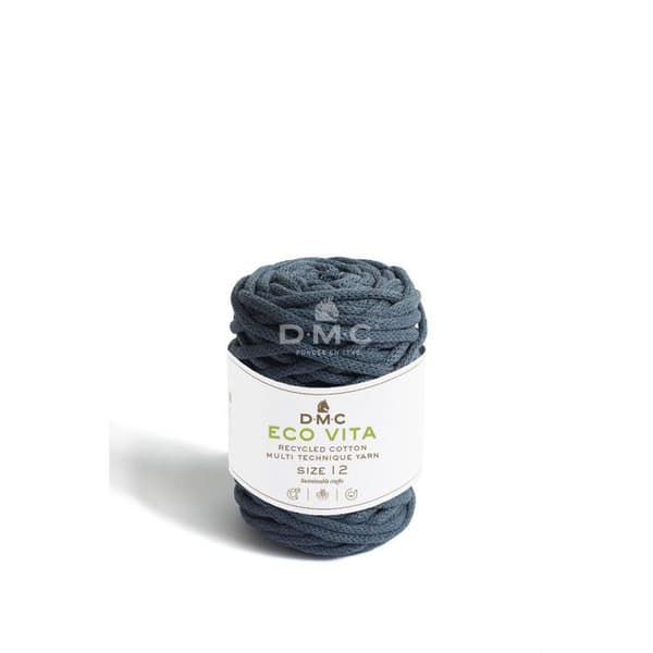 Eco Vita Återvunnen bomullstråd 12mm 250g Kol. 076 Blå