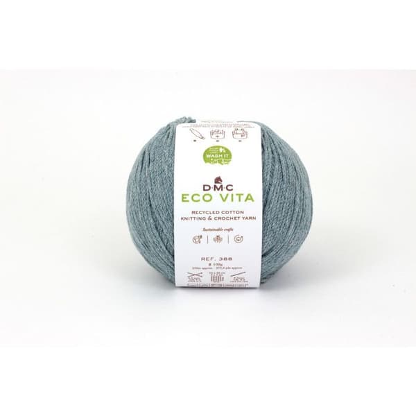 Eco Vita Återvunnet bomullsgarn 3mm 100g Stickning och Virkning Col. 117 blå