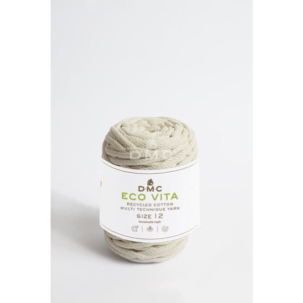 Eco Vita Återvunnen bomullstråd 12mm 250g Kol. 031 Vit