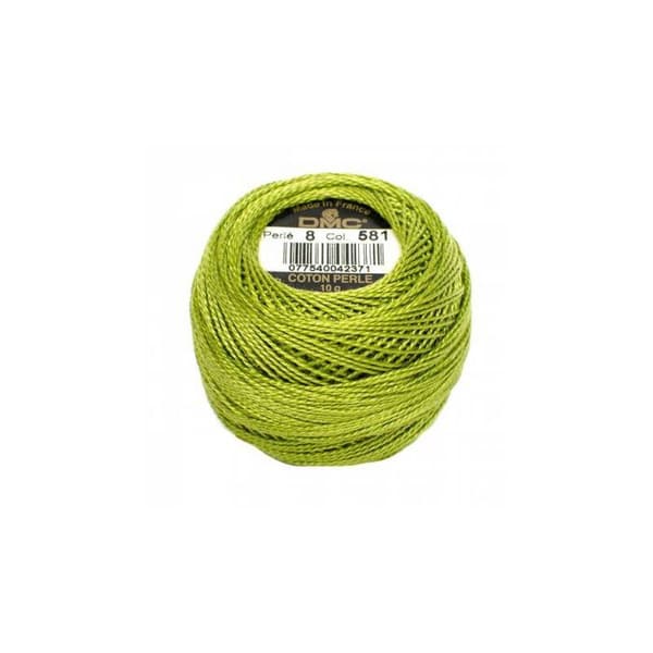 Broderitråd - DMC - Gräshoppa grön - 581 - Pärlbomull - Kula