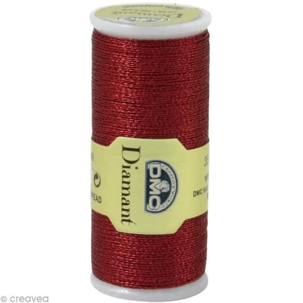 Broderitråd - DMC - Diamant - Metallröd - 35 m - 100% Polyester