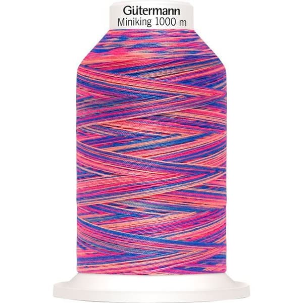 Gütermann Miniking Multicolor Sytråd, N° 120 Gütermann Miniking Multicolor Sytråd, N° 120, 1000 m 9814 Fuchsia-Blå