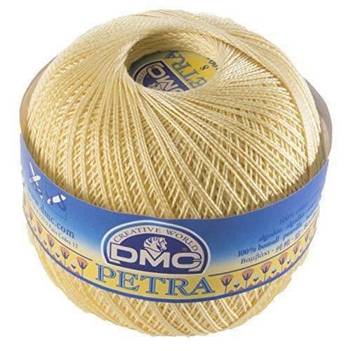 Fil DMC Petra, 100% bomull, gul, Storlek 8