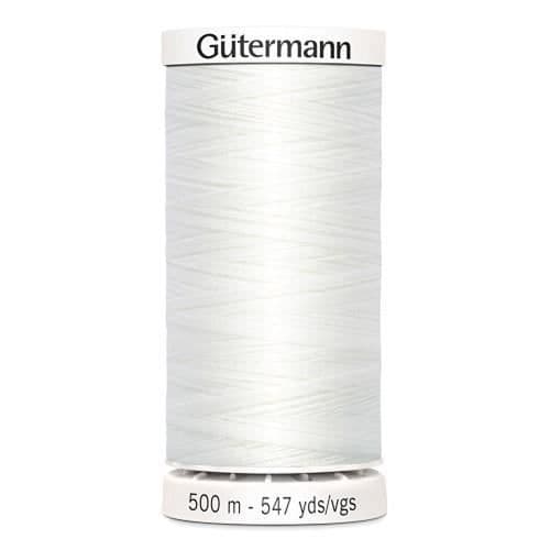 Sytråd - GÜTERMANN - 500m - Vit - 100% polyester - Ideal för alla dina sömnadsprojekt