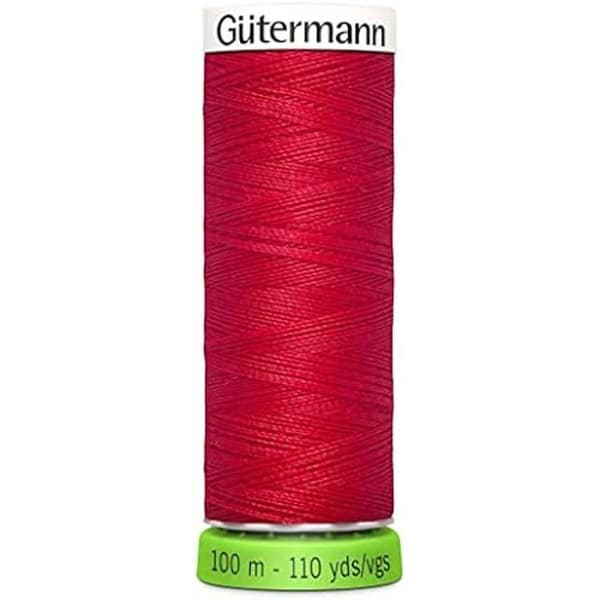 Sytråd - GÜTERMANN - 100 m - Återvunnen polyester - Skarlakansröd - Hållbar och dekorativ