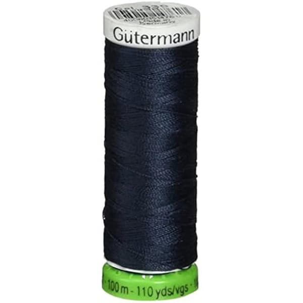 Sömnadstråd - GÜTERMANN - Midnatt - 100% återvunnen polyester - 100,6 m - Hållbar och ekologisk