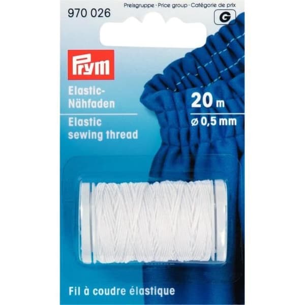PRYM Elastisk sytråd 0,5 mm Vit
