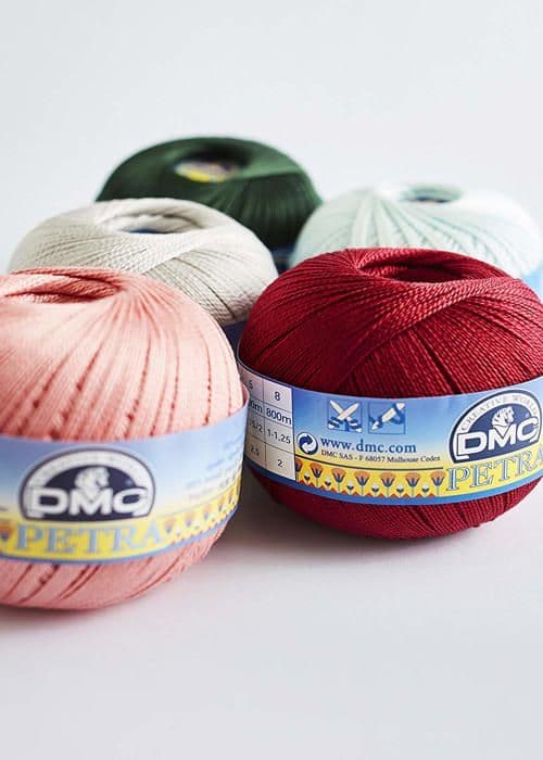 Broderi- eller sytråd - Dmc färgkarta - 993A/8-ECRU - Petratråd, 100 % bomull, kräm, storlek 8