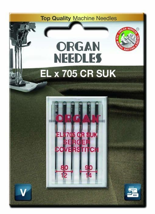 Organ nålar - ELX705 CR SUK BL - 5487000BL Aiguilles sous Blister, silverfärgad, 80/90 storlek