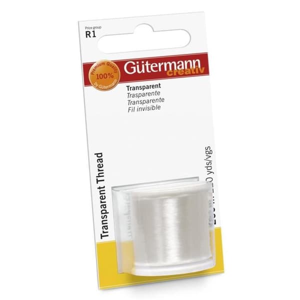 Transparent tråd - Gütermann - SB - 200 m - Färg 111 - Brottresistent