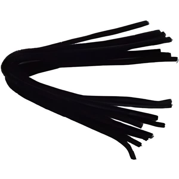 Set med 10 svarta chenillegarn 50cm, 9mm