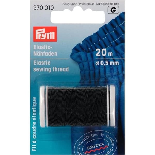 PRYM Elastisk sytråd 0,5 mm Svart