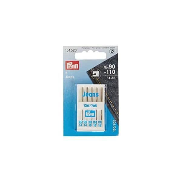 Set med 5 Prym-nålar för jean130/705 symaskiner storlek 90-110 - PRYM - Vit