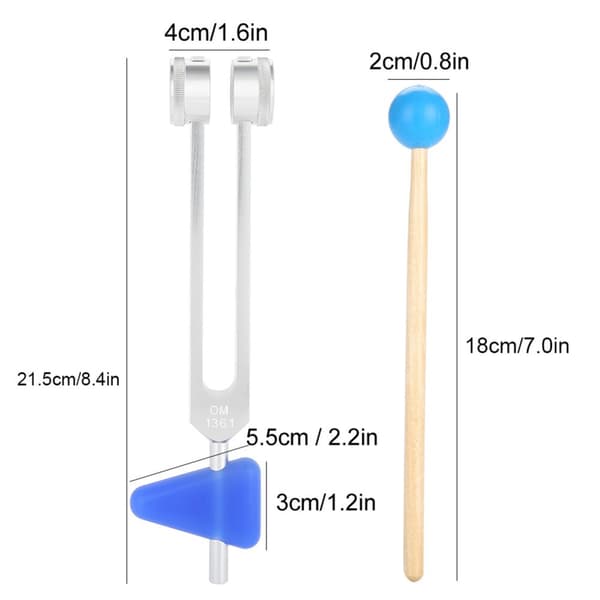 136,1 Hz Stämgaffel i aluminiumlegering Instrumentsats för ljudläkande vibrationsterapiverktyg