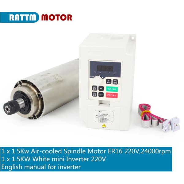 Spindelmotor, 15KW effekt, luftkyld teknologi, med VFD