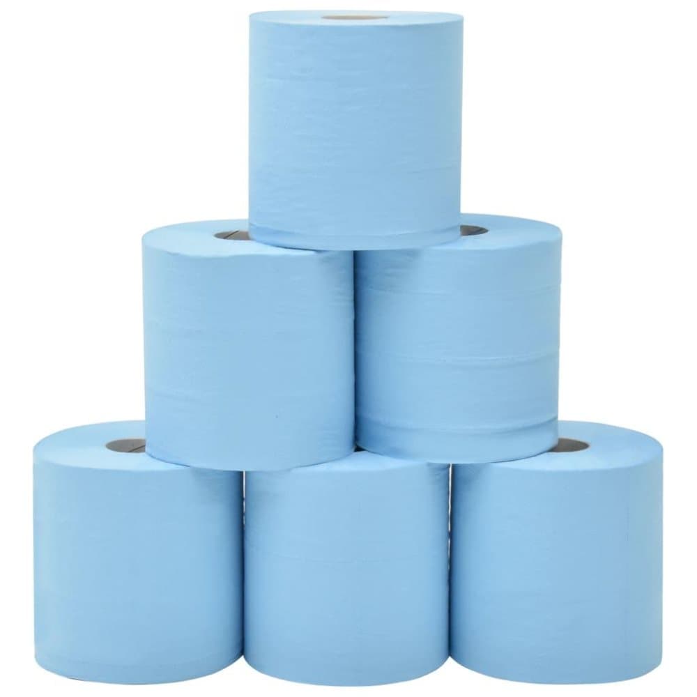 vidaXL 2-kerroksinen teollinen paperipyyhe 6 rullaa 20 cm sininen