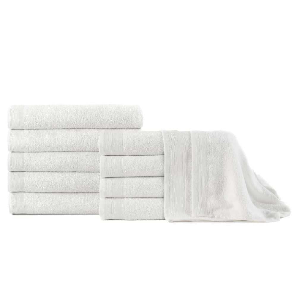 vidaXL badehåndklæder 10 stk. bomuld 350 gsm 100x150 cm hvid