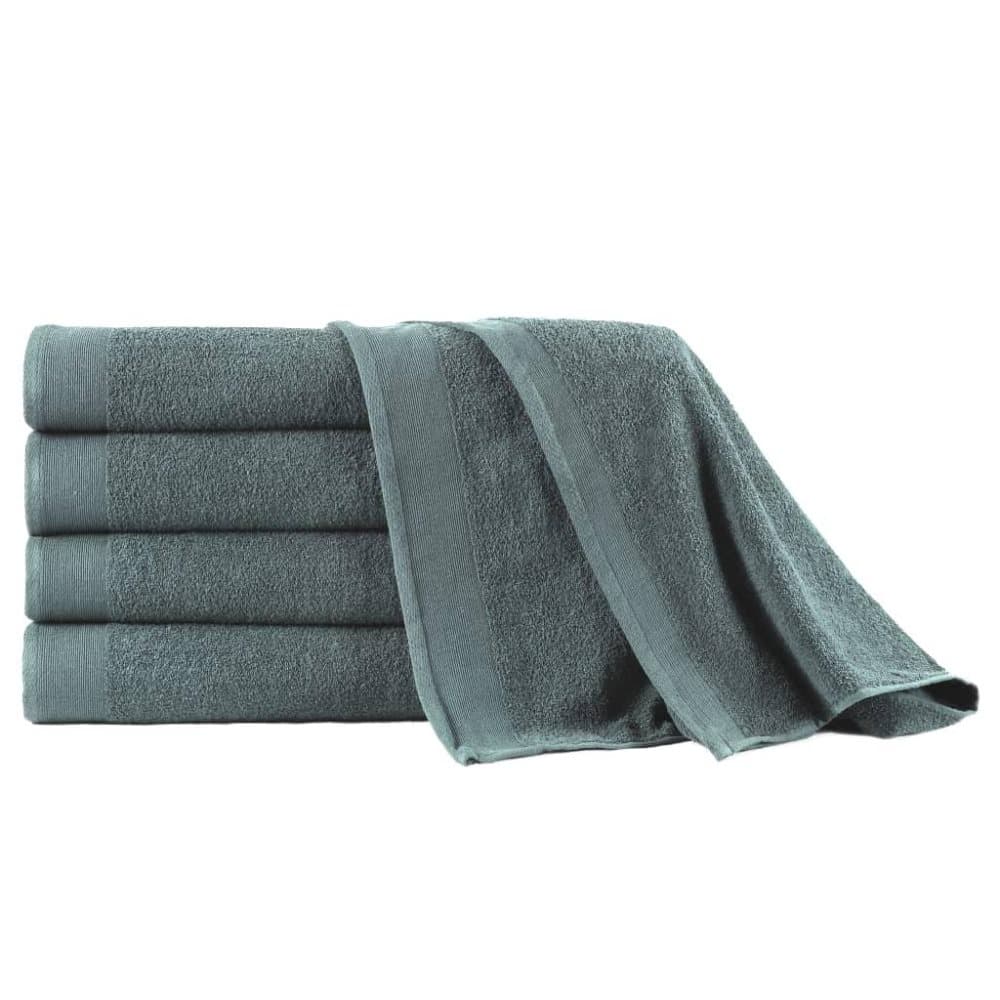 vidaXL Kylpypyyhesetti 5 kpl puuvilla 450 g/m² 100x150 cm vihreä