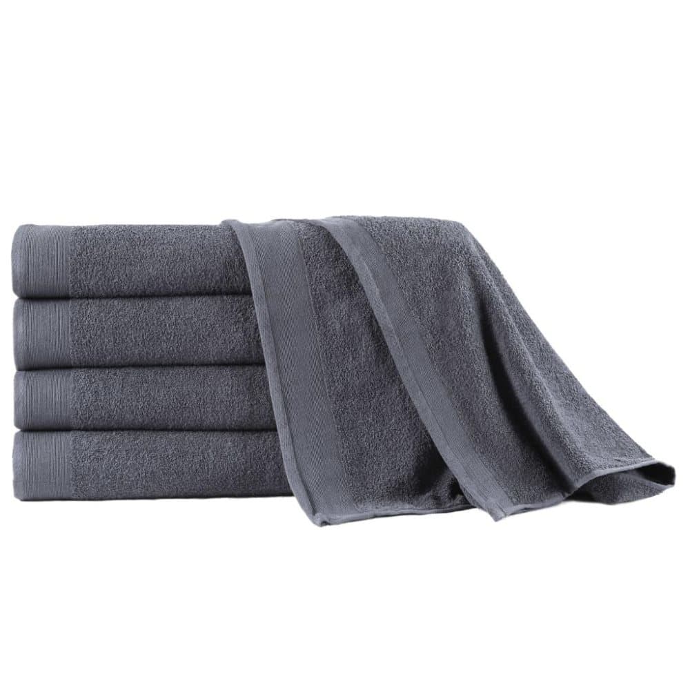 vidaXL Kylpypyyhesetti 5 kpl puuvilla 450 g/m² 100x150 cm antrasiitti