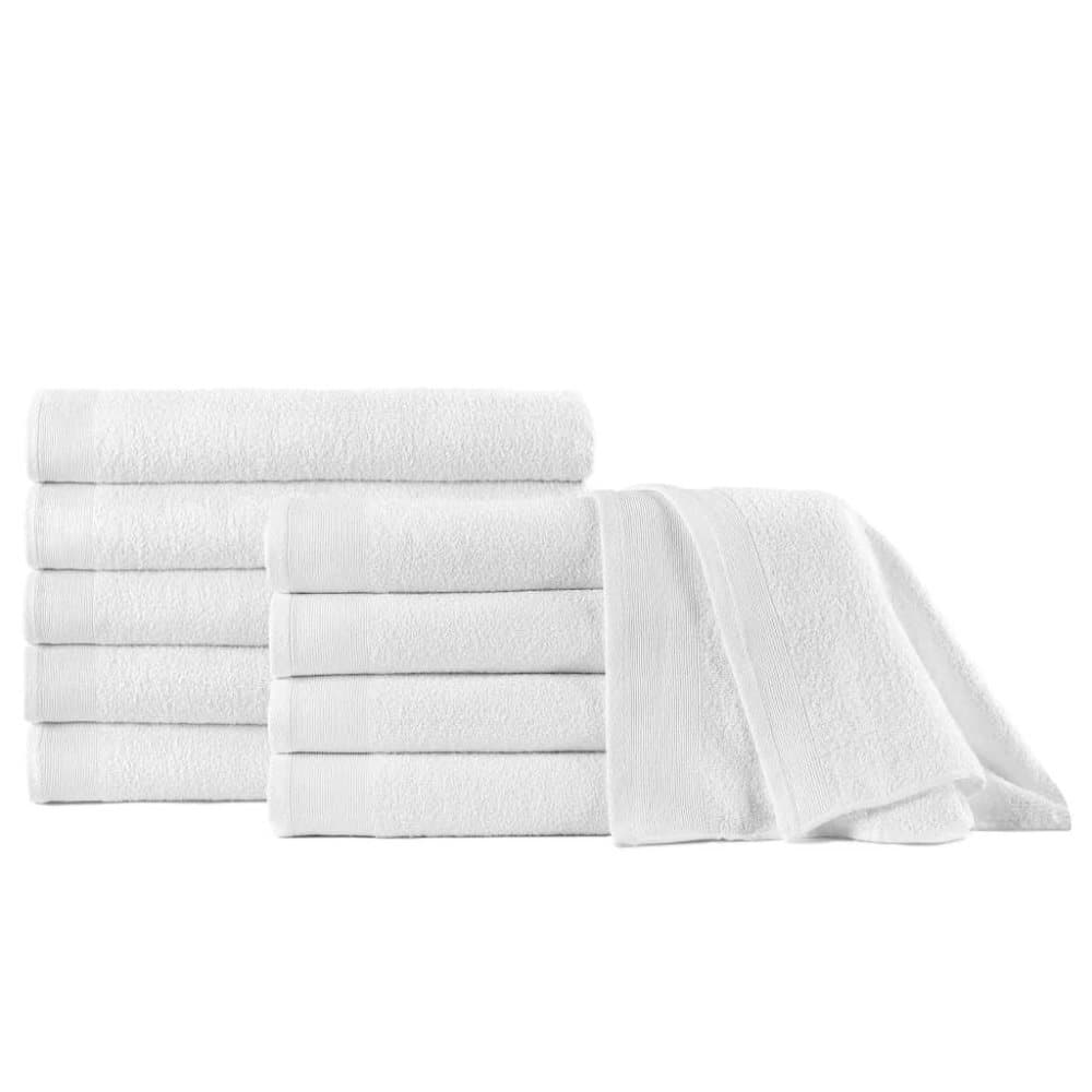 vidaXL Suihkupyyhkeet 10 kpl puuvilla 350 g/m² 70 x 140 cm valkoinen
