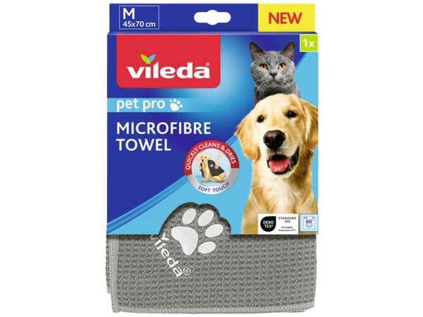 Vileda 172650, Katt, Hund, Mikrofiber, Grå, M, 450 mm, 700 mm