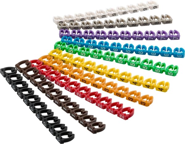 Kabelmerkeklips 'Siffer 0-9' for kabeldiameter opp til 6 mm