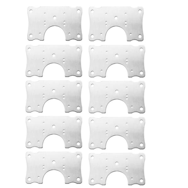 INF Reparationsplatta för gångjärn möbler 9x5 cm rostfritt stål 10-pack