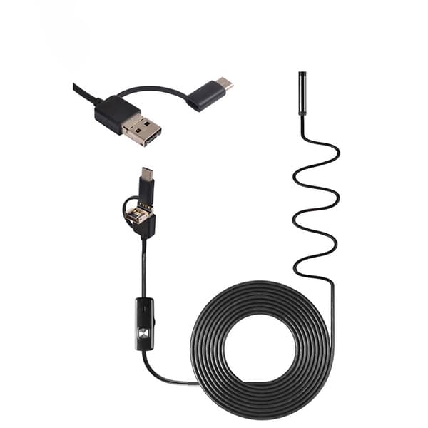 INF Endoskop inspektionskamera med USB/USB-C Svart