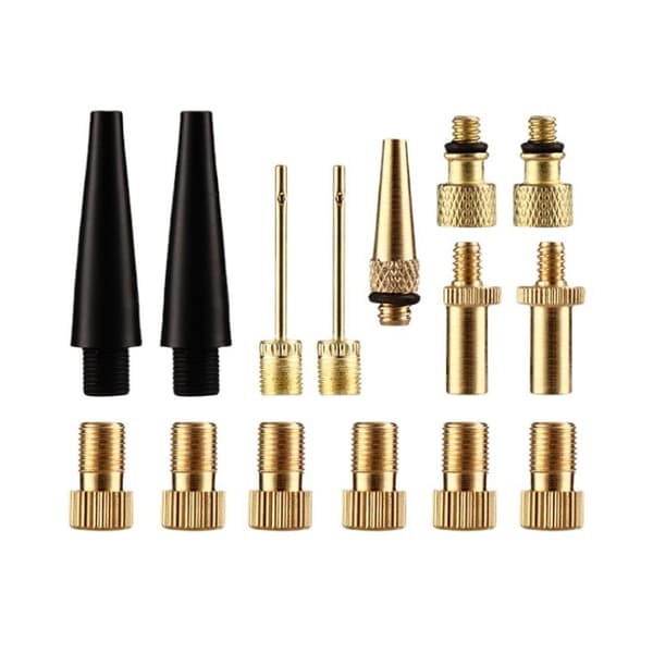 INF Cykeldäck ventil adapter cykel pump adapter 15 delar Guld