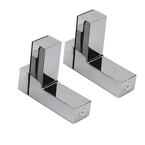 Justerbar hyllebrakett tre/glass veggfeste klips 2-pak