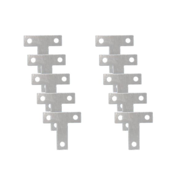 INF 10 stykkers T-form skjøtebrakettfeste for trestolbokhylle, med M4 x 16 skruer 4 x 4 x 0.1 cm