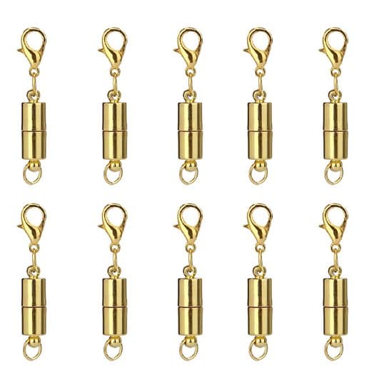 INF 10 Pack magnetiske smykker Connector låse til halskæde armbånd Guld