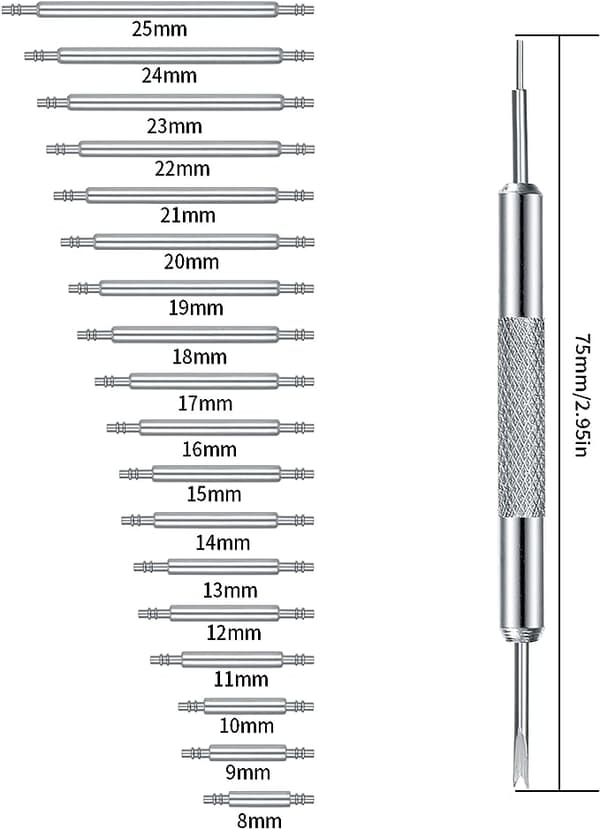 INF Fjederstift til ure 8-25 mm 144-Styk