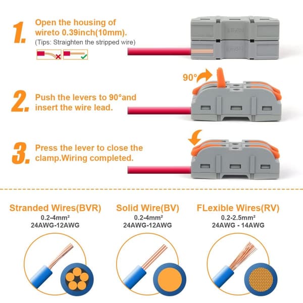 INF 4 In 4 Out Quick Wiring Kaapeli Kompakti sähköliitin