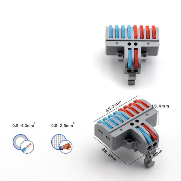 INF Spak Wire Mutter Connectors Conductor Compact Quick Wiring 2 in 8 Out