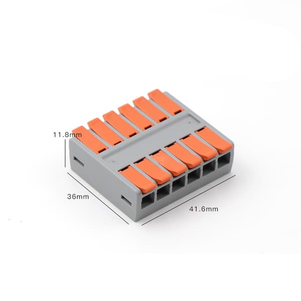 INF 6 ind 6 ud hurtigledningskabel Kompakt elektrisk stik