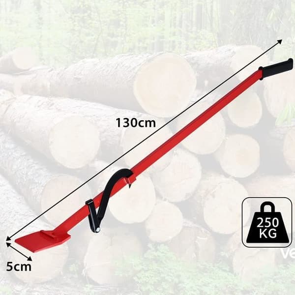 Slaktlyft 130cm - Tung smidd kantlyft med returkrok Gummerat handtag - Belastning 250kg Röd