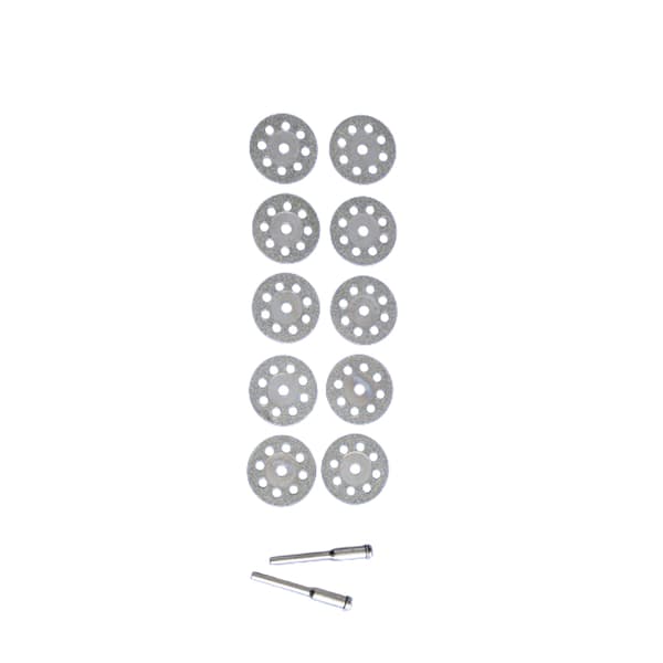 Timanttileikkuulevysarja 25 mm karalla (10 levyä + 2 karaa)