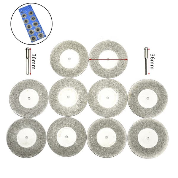 INF Diamantskjæreskiver sett 25 mm med spindel (10 skiver + 2 spindler)
