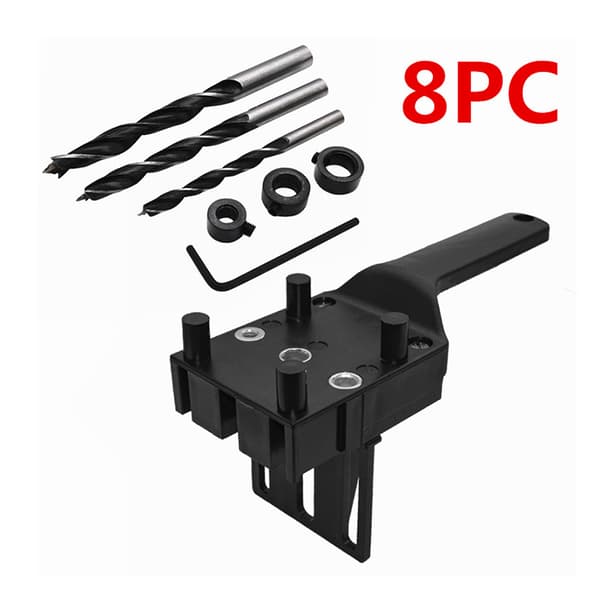 8-delt dowel Jig Kit til træbearbejdning