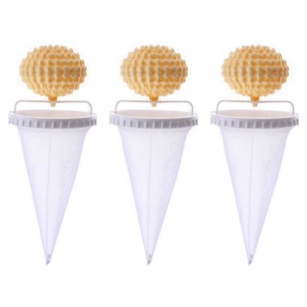 3-Pack Vaskemaskin Lofjerner, Klesvask Hair Catcher Gjenbrukbar filterpose 0 Gul