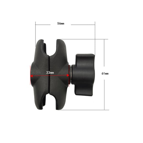 INF Aluminiumslegering plejlstang, 6 cm justerbar telefonbeslagsholder Sort0