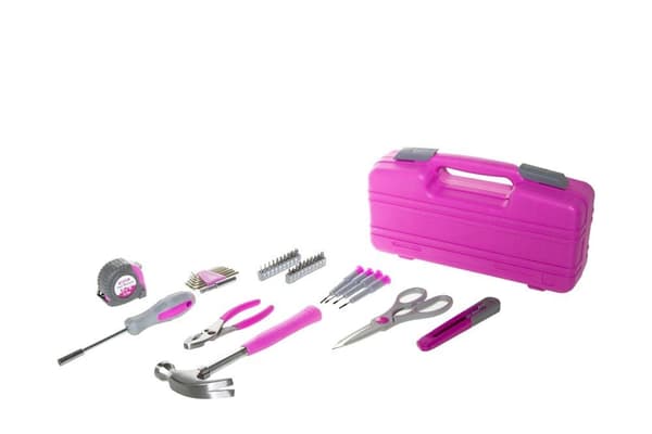 Værktøjssæt, pink, 39 stk