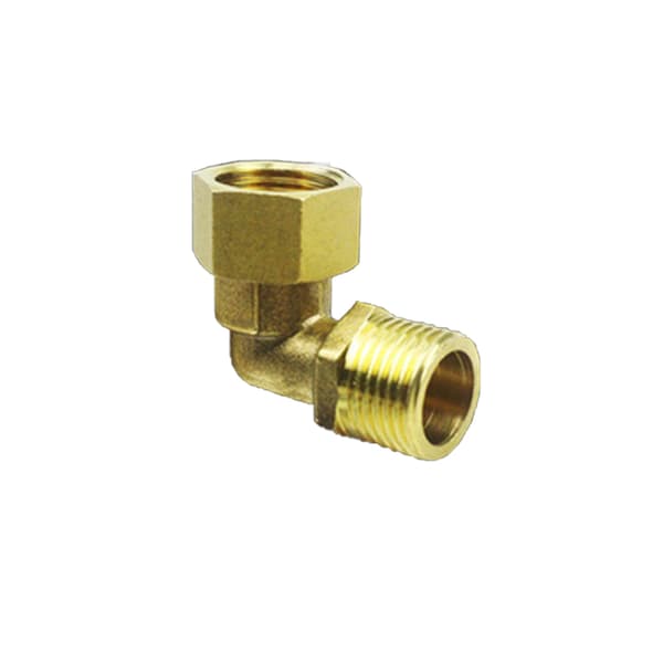 INF Messing 90° Gevindadapter, 1/2" Han-Hunner-Han Rørkobling
